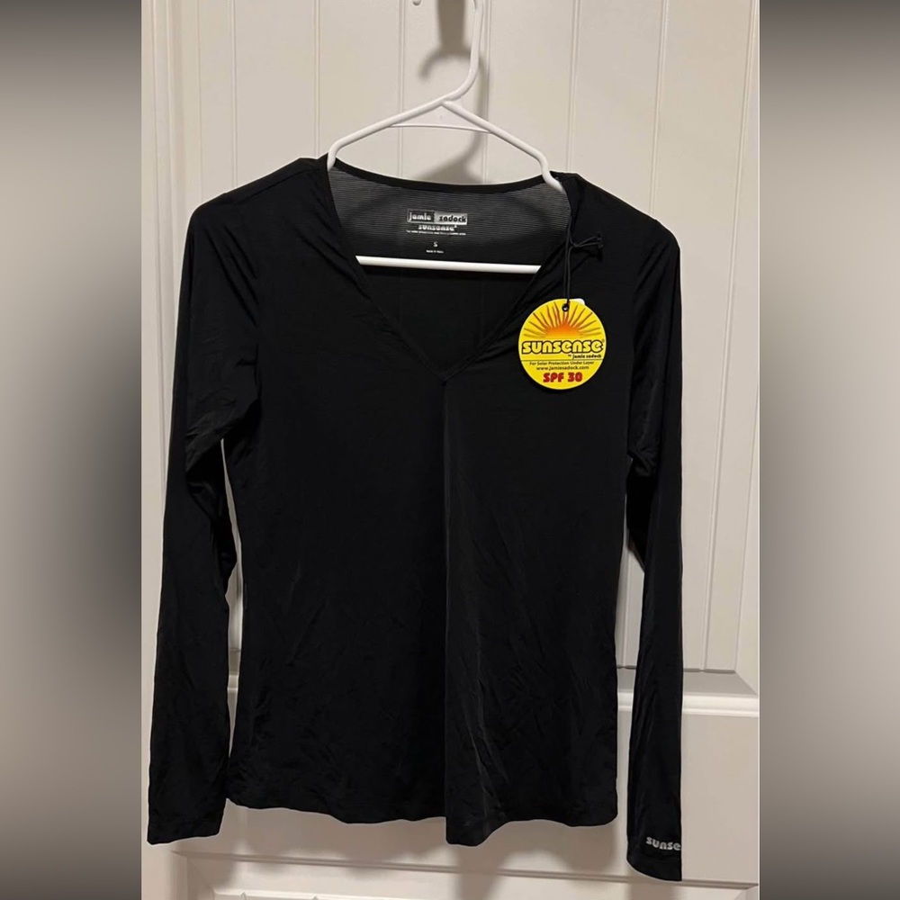 NWT Jamie Sadok Sunsence Women's Black Long Sleeve Top